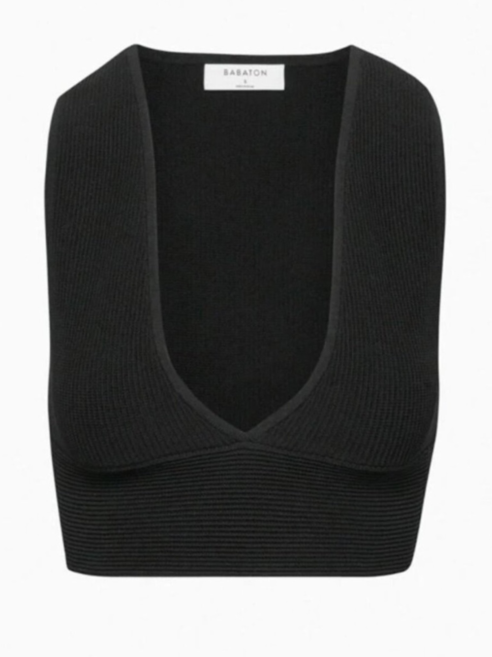 NWT Aritzia Babaton Sculpt Knit Deep V Cropped Tank Size S